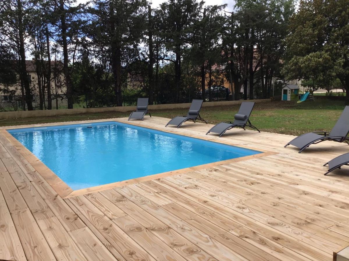 Gite Les Oliviers 10 Pers Piscine Au Calme 4 Etoiles Saint-Laurent-la-Vernède Exteriör bild